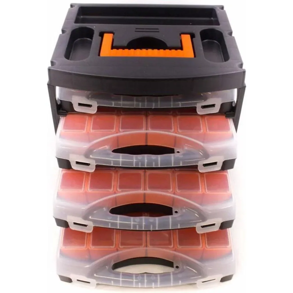 2x storage box with 4 assortment boxes - 31.3x27x29.7 cm