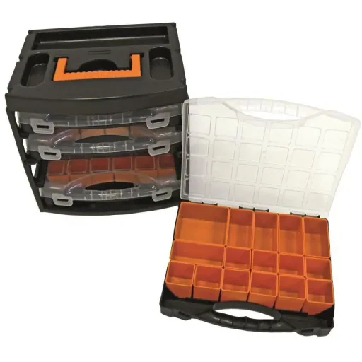 2x storage box with 4 assortment boxes - 31.3x27x29.7 cm