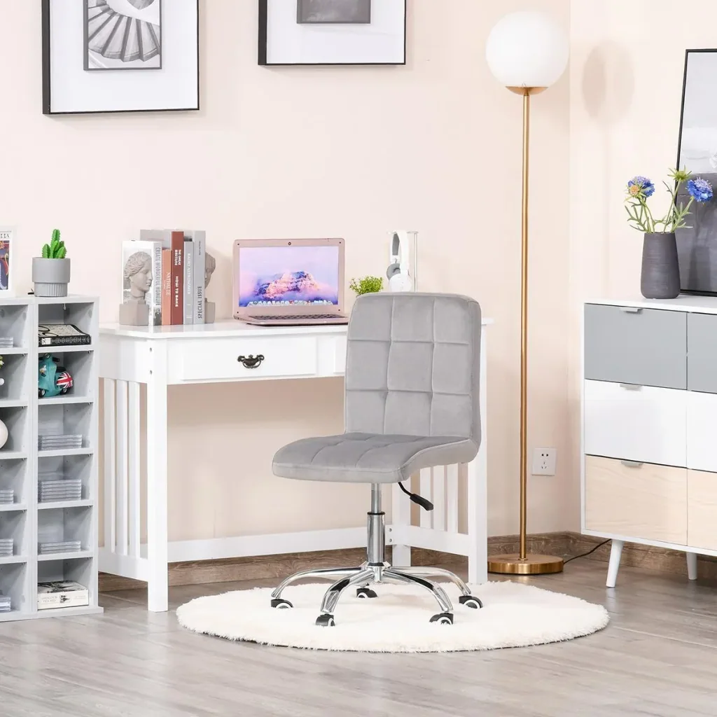 Height-adjustable office chair light grey