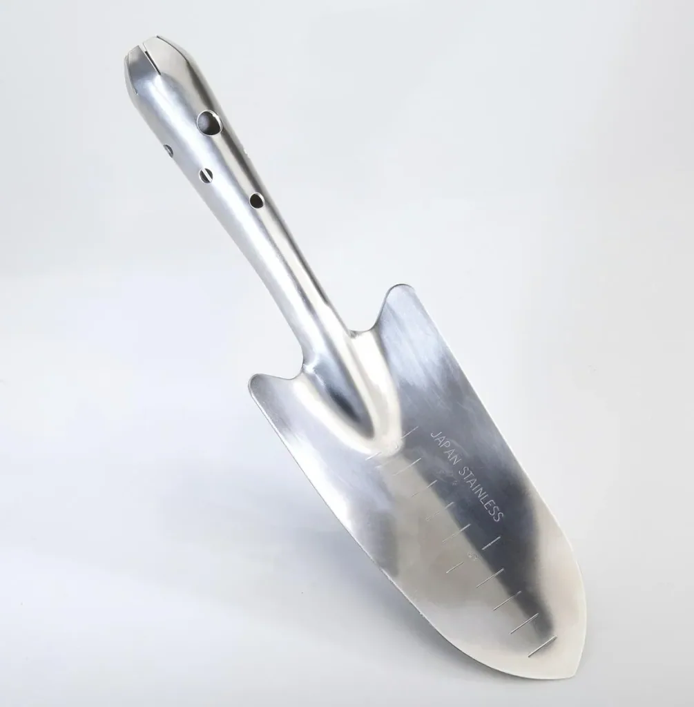 Stainless steel planting trowel