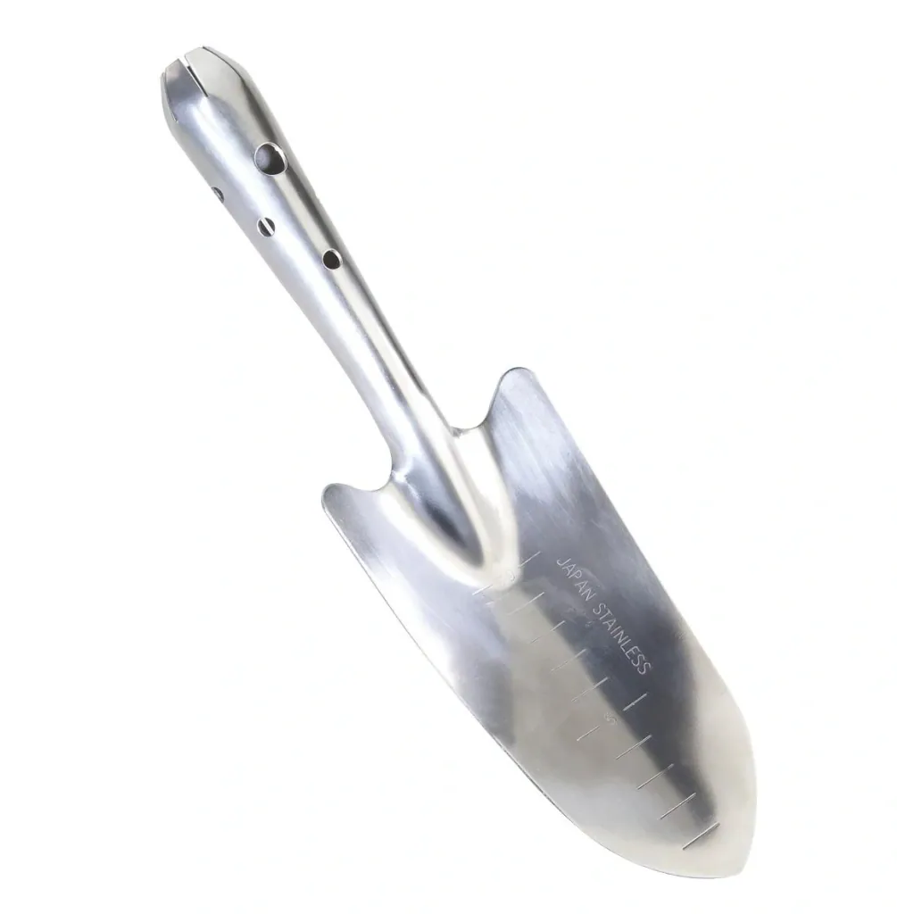 Stainless steel planting trowel