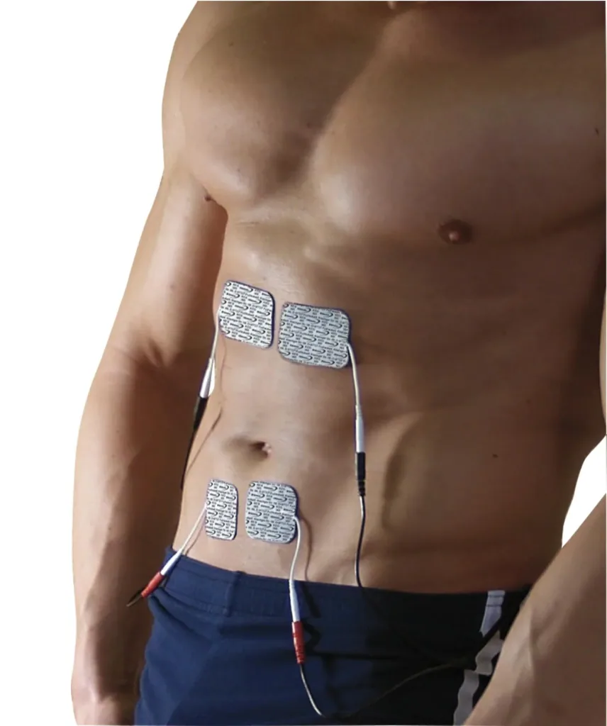Replacement pads for TENS 240 electrical stimulation device, 4 x 4 cm, set of 8