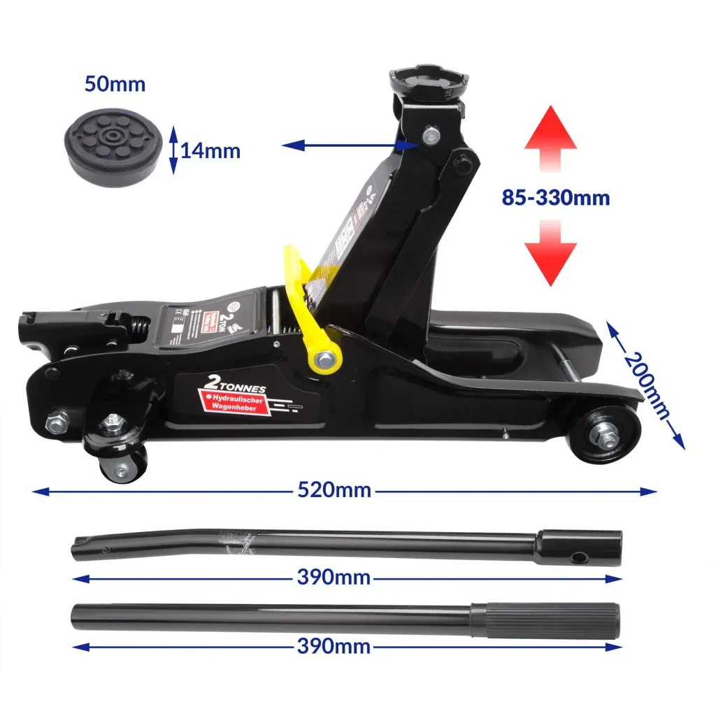2-part car jack with housing