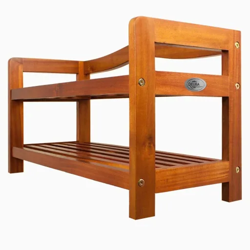 Acacia wood shoe rack 2 levels