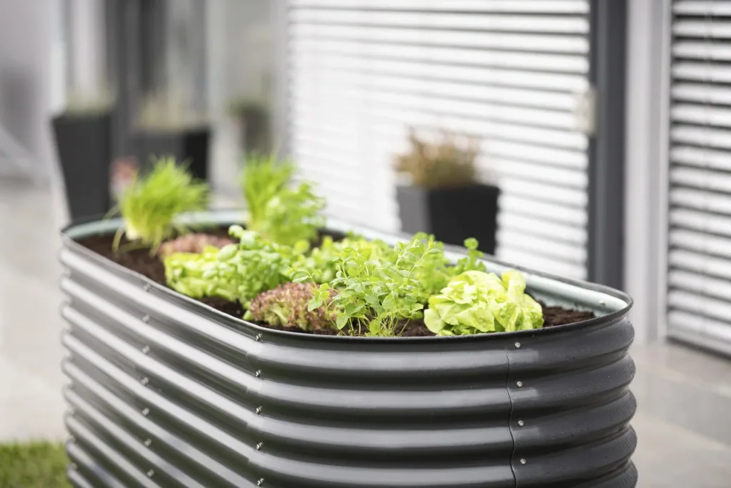Raised Bed Grow Faster, 240×80×82 cm, Anthracite – Metal made of galvanized corrugated sheet