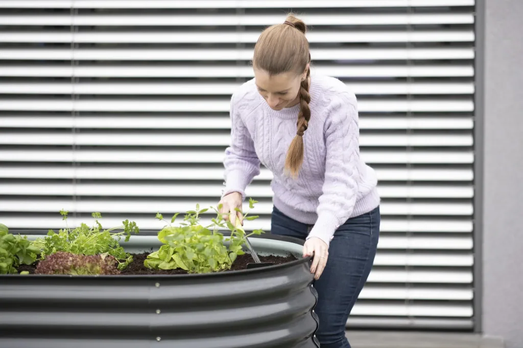 Raised Bed Grow Faster, 240×80×82 cm, Anthracite – Metal made of galvanized corrugated sheet