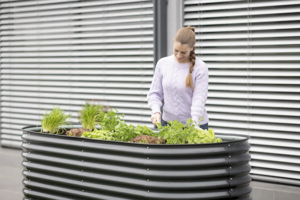 Raised Bed Grow Faster, 240×80×82 cm, Anthracite – Metal made of galvanized corrugated sheet