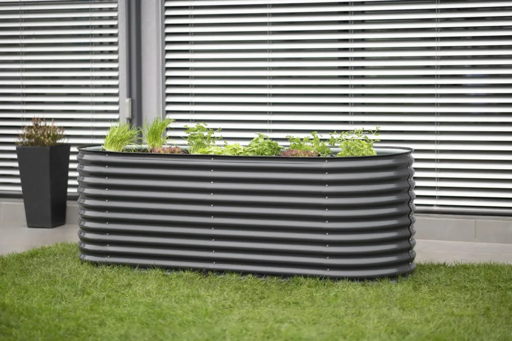Raised Bed Grow Faster, 240×80×82 cm, Anthracite – Metal made of galvanized corrugated sheet