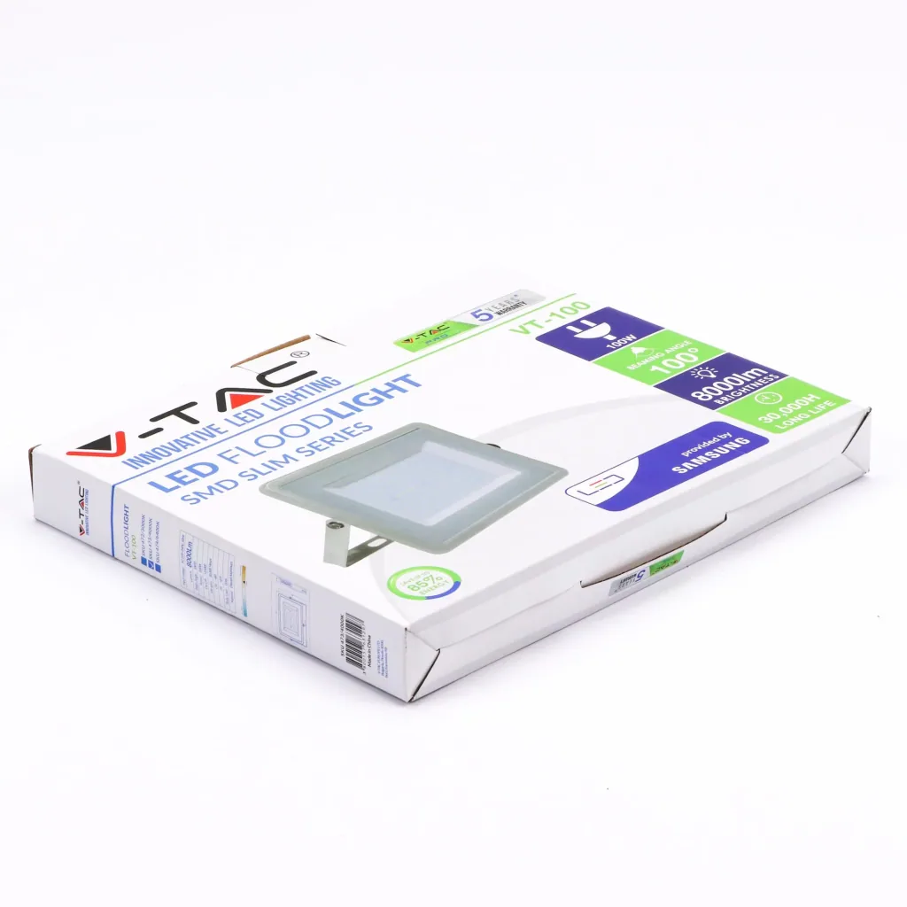 VT-100-G LED floodlight - 100 W - 8000 lumens - 4000K - grey