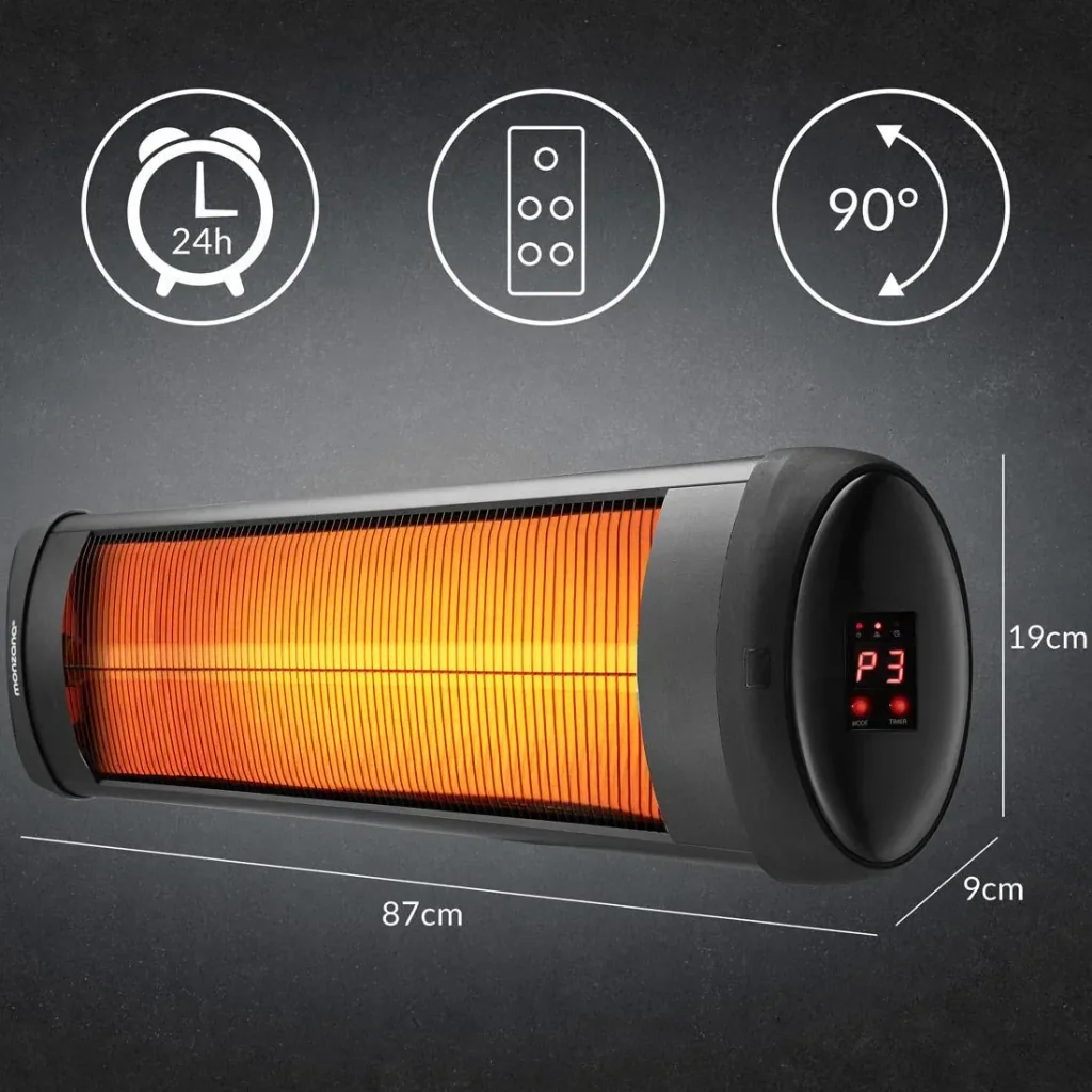 Infrared heater - 2500W - with timer and remote control
