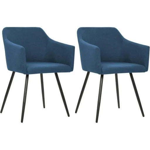 Dining room chairs 2 pieces fabric blue