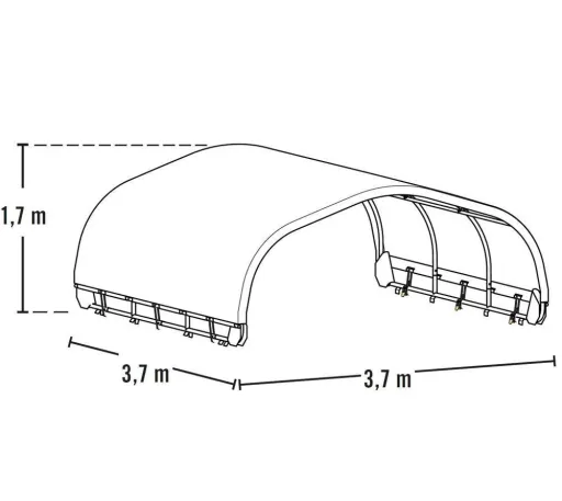 ShelterLogic Pasture Shelter Canopy 13.7 m², Green, 370×370 cm – Replacement Roof/Cover without Frame, Weatherproof