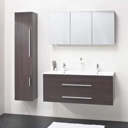 Bathroom furniture Style 100cm left - black oak