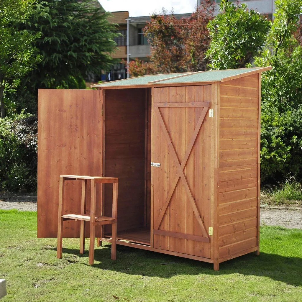 Tool shed wood garden shed tool shed double door