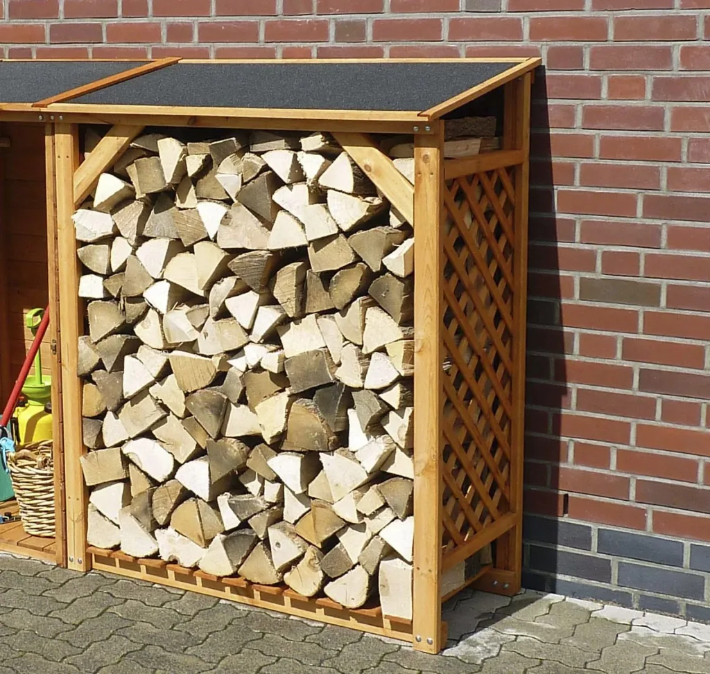 Extension element for firewood rack "Speyer" honey brown