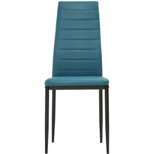Dining chairs 2-seater faux leather ocean blue
