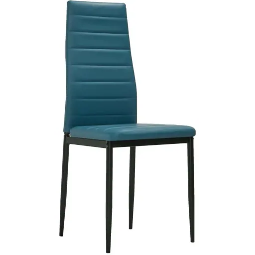 Dining chairs 2-seater faux leather ocean blue