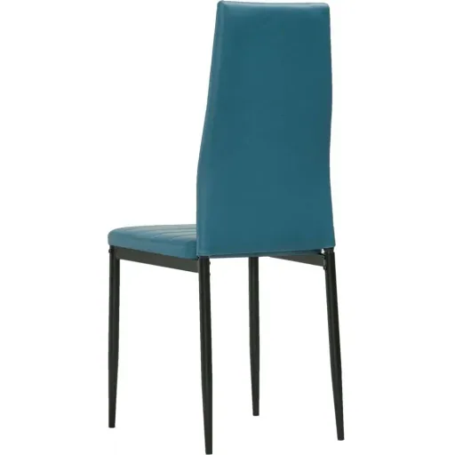 Dining chairs 2-seater faux leather ocean blue