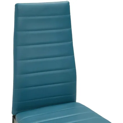 Dining chairs 2-seater faux leather ocean blue