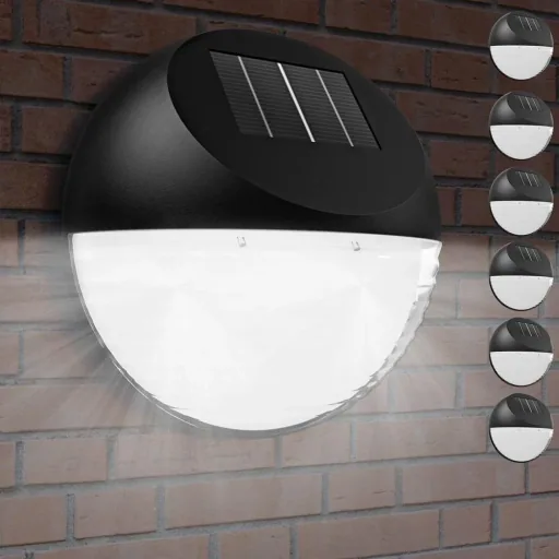 LED solar lamp - wall light set of 6 - diameter 11 cm