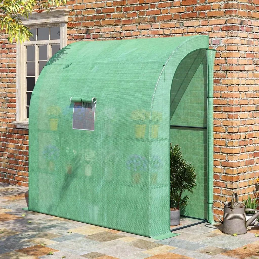 Polytunnel greenhouse with 2 doors plant cultivation UV protection steel PE green 200 x 100 x 213 cm