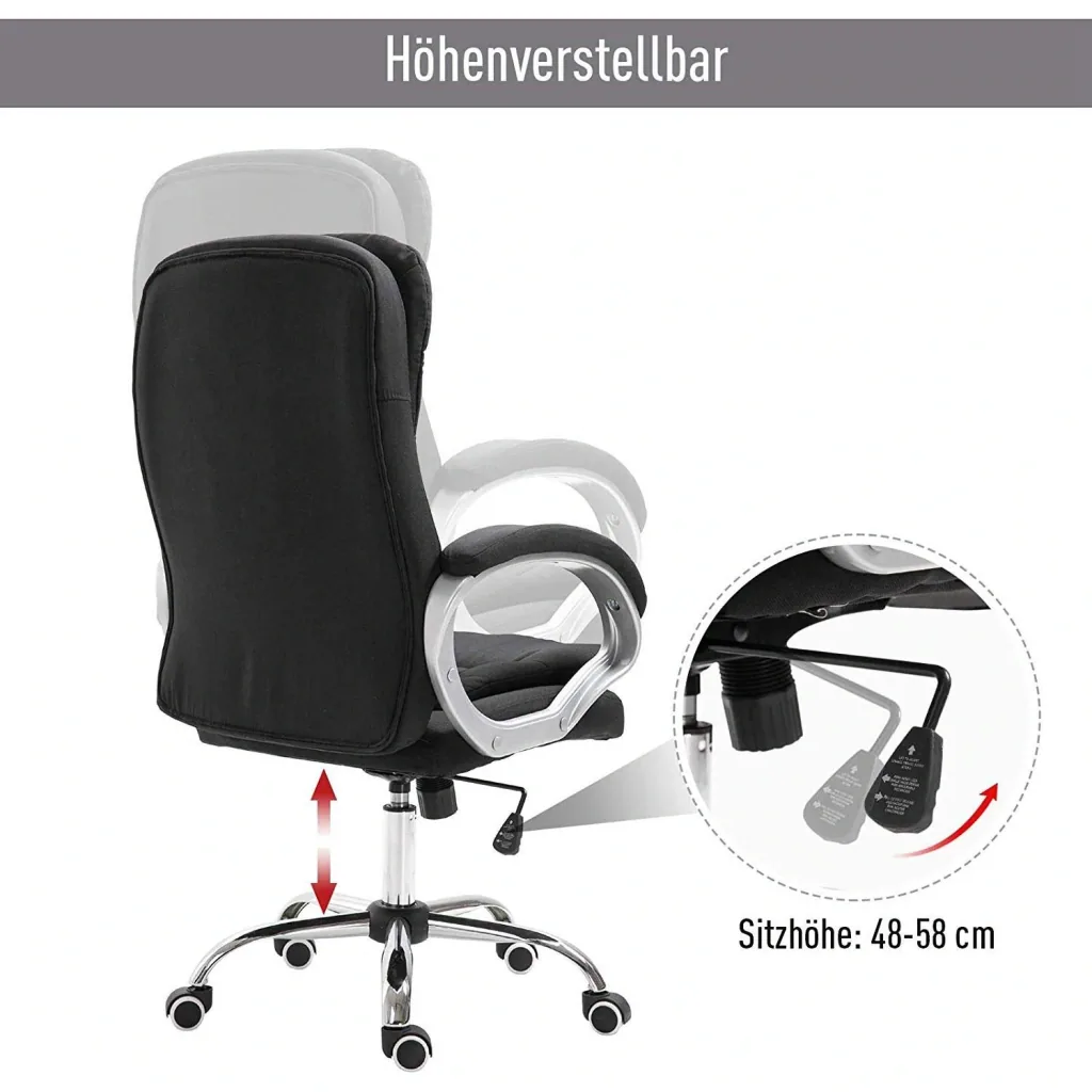 Office chair with high backrest