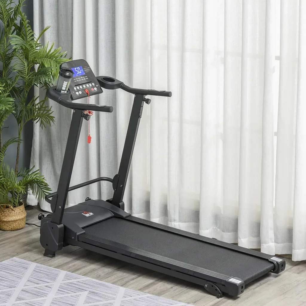 Electric Treadmill with LCD Display USB and MP3 Player Foldable Fitness Equipment 1-14 Km/h Steel Black 164 x 70 x 125