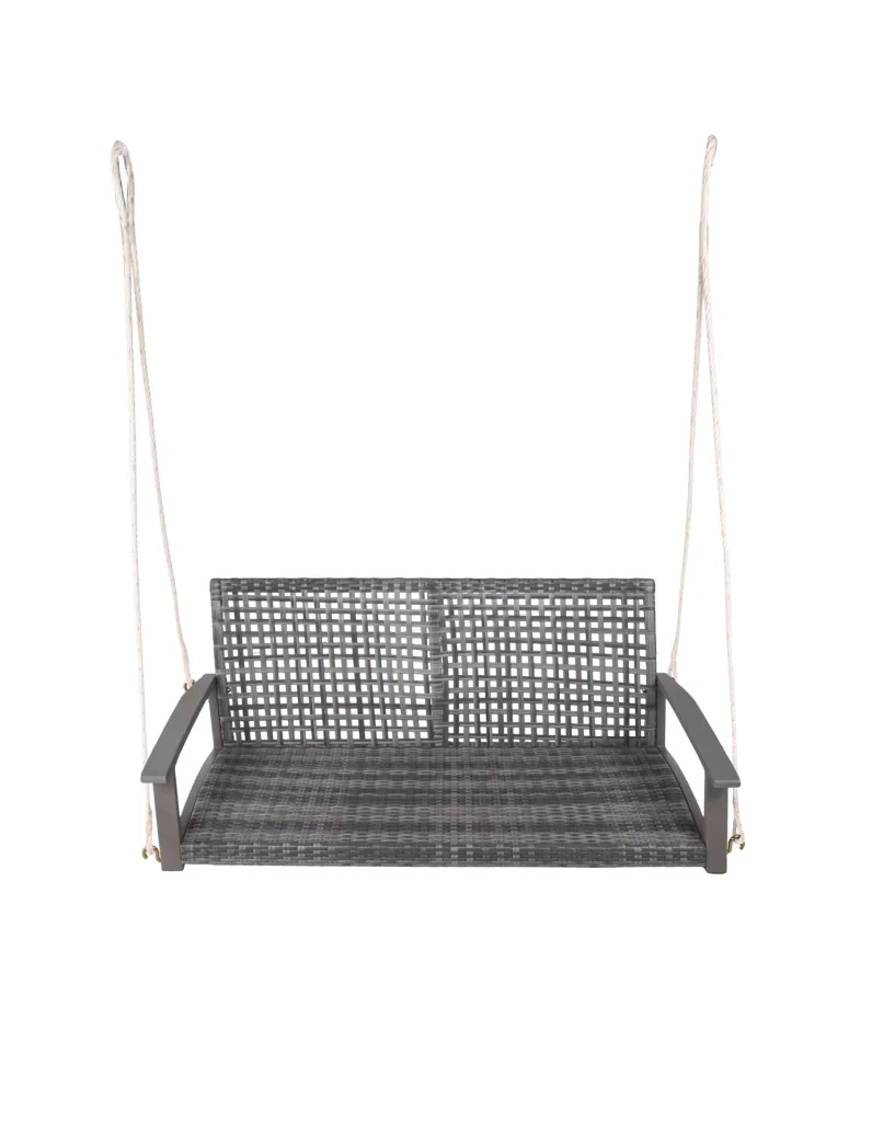 Hanging bench CUNEO, grey, armrest acacia FSC 100%, grey washed