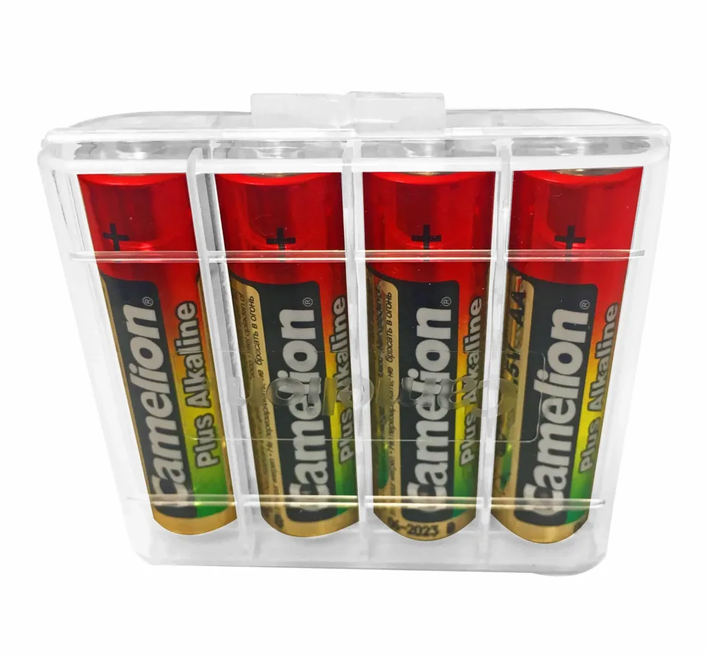 Storage box for 4 batteries or rechargeable batteries - suitable for Micro and