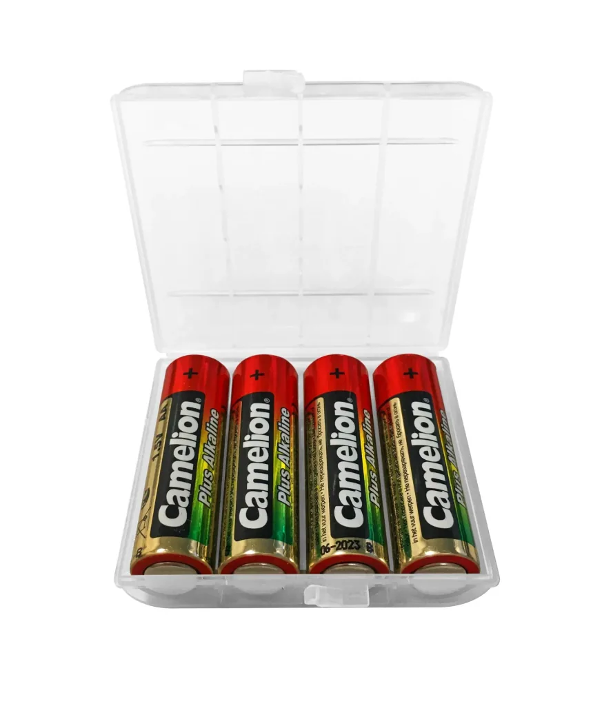 Storage box for 4 batteries or rechargeable batteries - suitable for Micro and