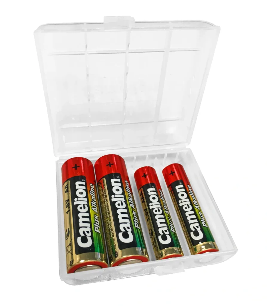 Storage box for 4 batteries or rechargeable batteries - suitable for Micro and