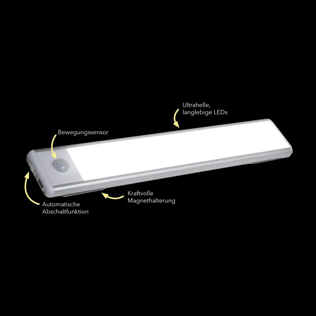 HandyLUX Slim Bright - Magnetic power strip with motion detector