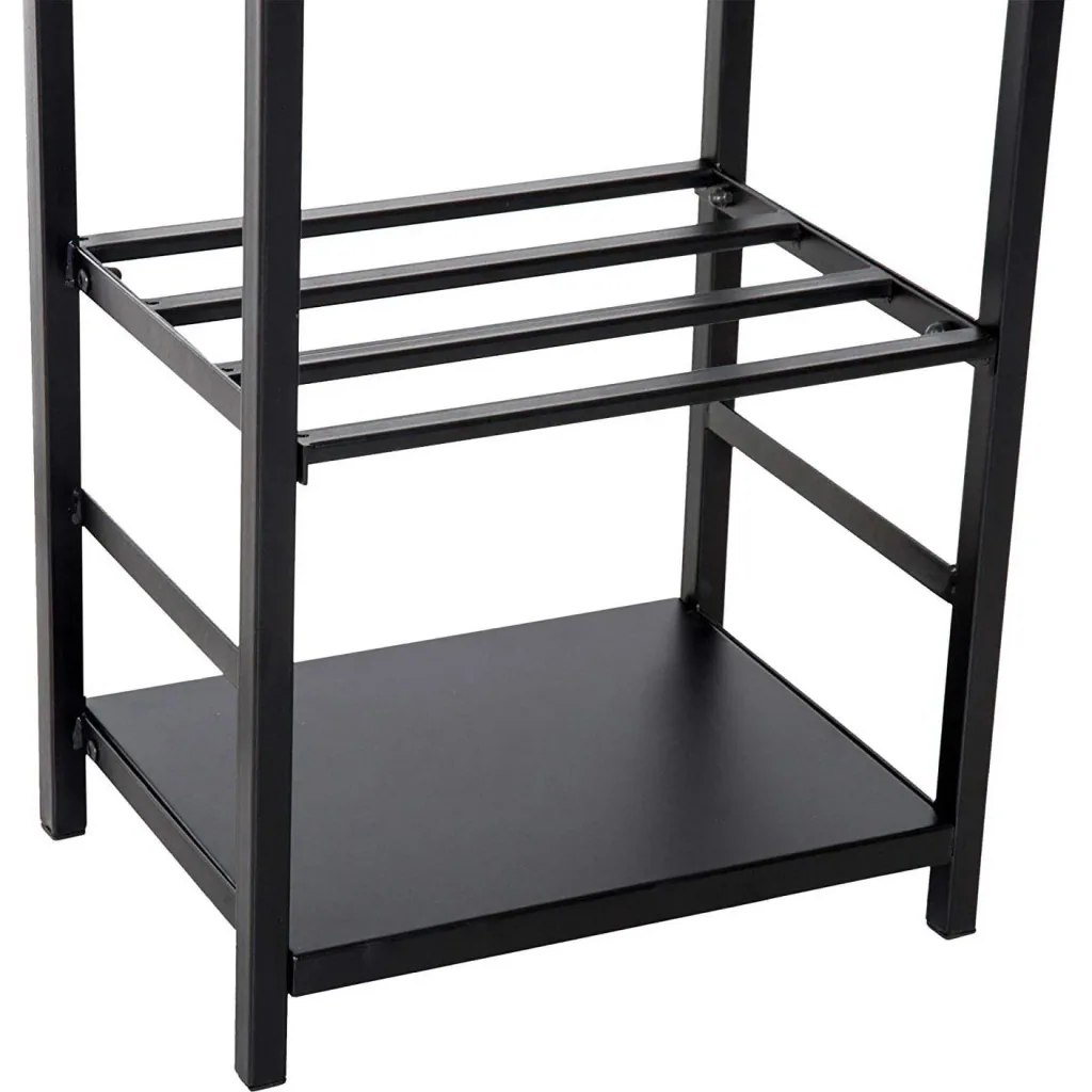 Firewood rack with fireplace tools black
