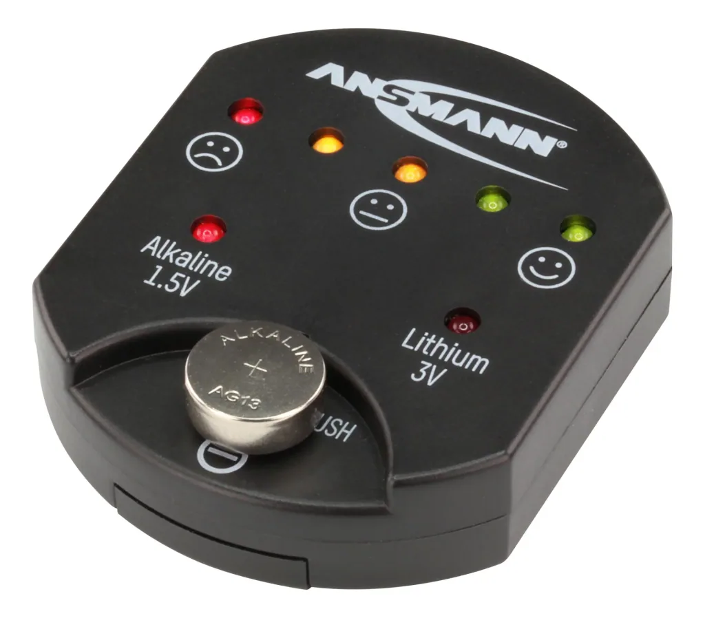 Button cell tester including 24-piece button cell assortment