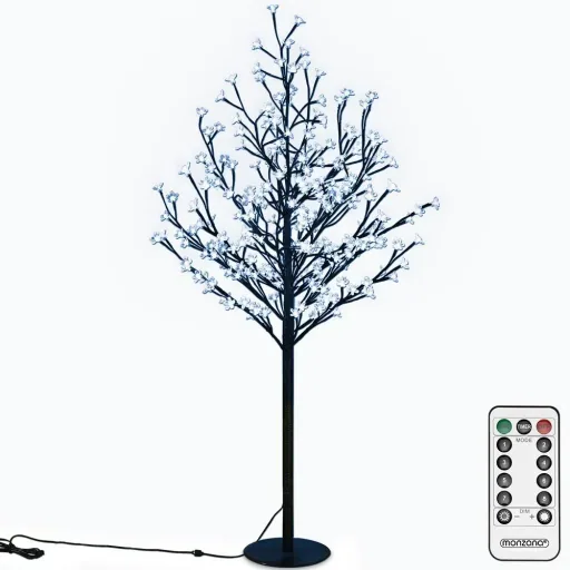 Cherry blossom tree with 200 LEDs, 180 cm for indoor/outdoor use