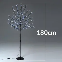 Cherry blossom tree with 200 LEDs, 180 cm for indoor/outdoor use