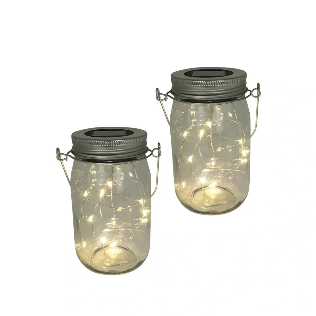 LED Solar Lantern Clear Set of 2