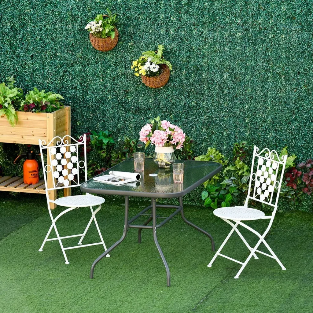 Garden table with umbrella hole carbon grey
