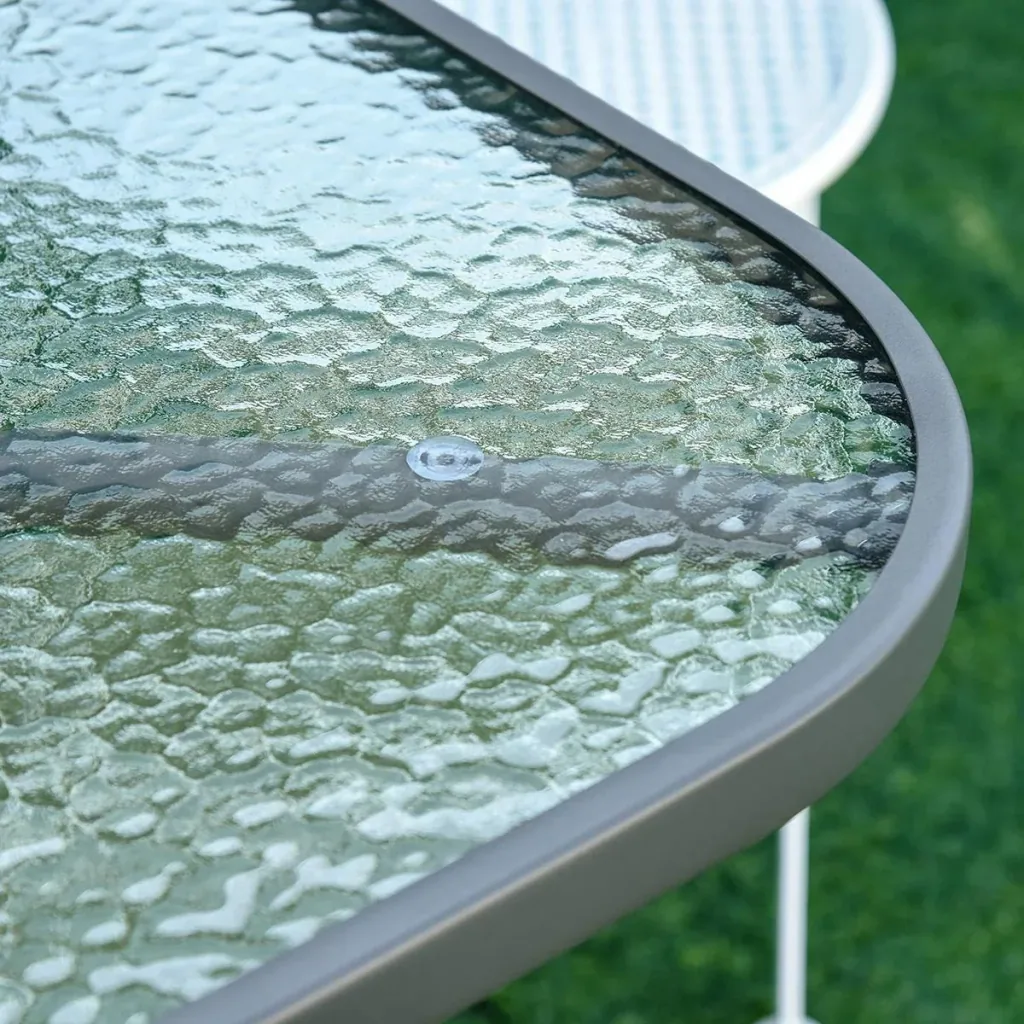 Garden table with umbrella hole carbon grey