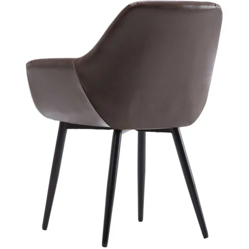 Dining chair faux leather dark brown
