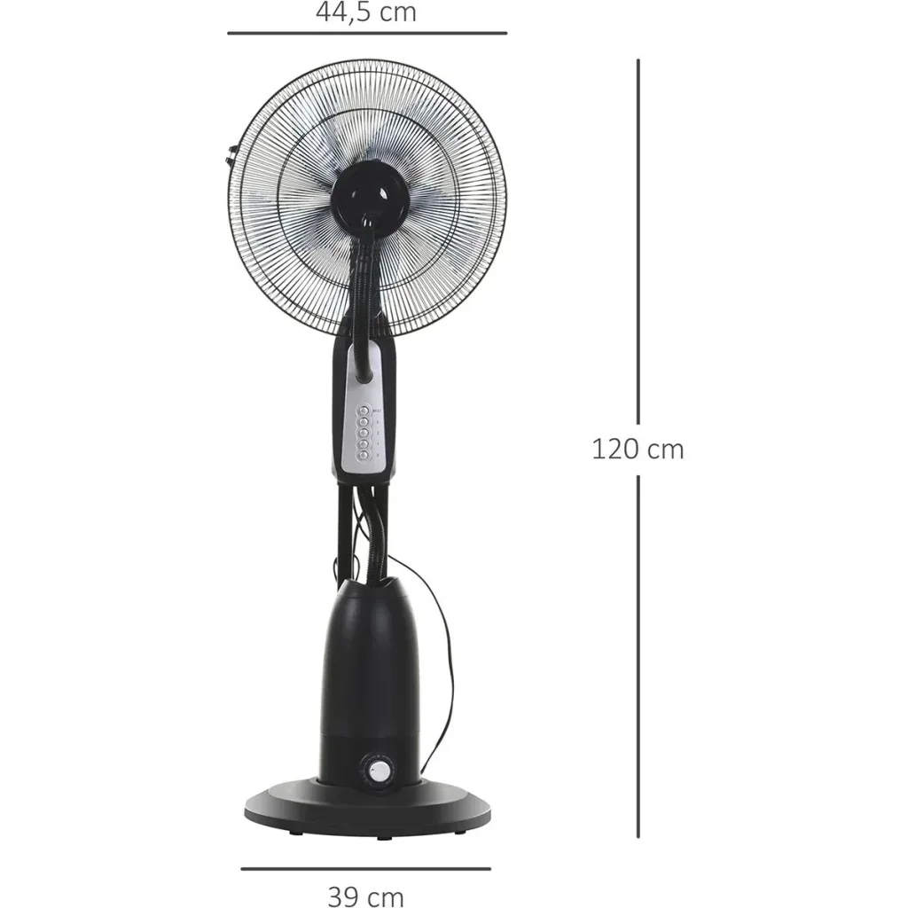 Pedestal fan with water atomizer black/silver