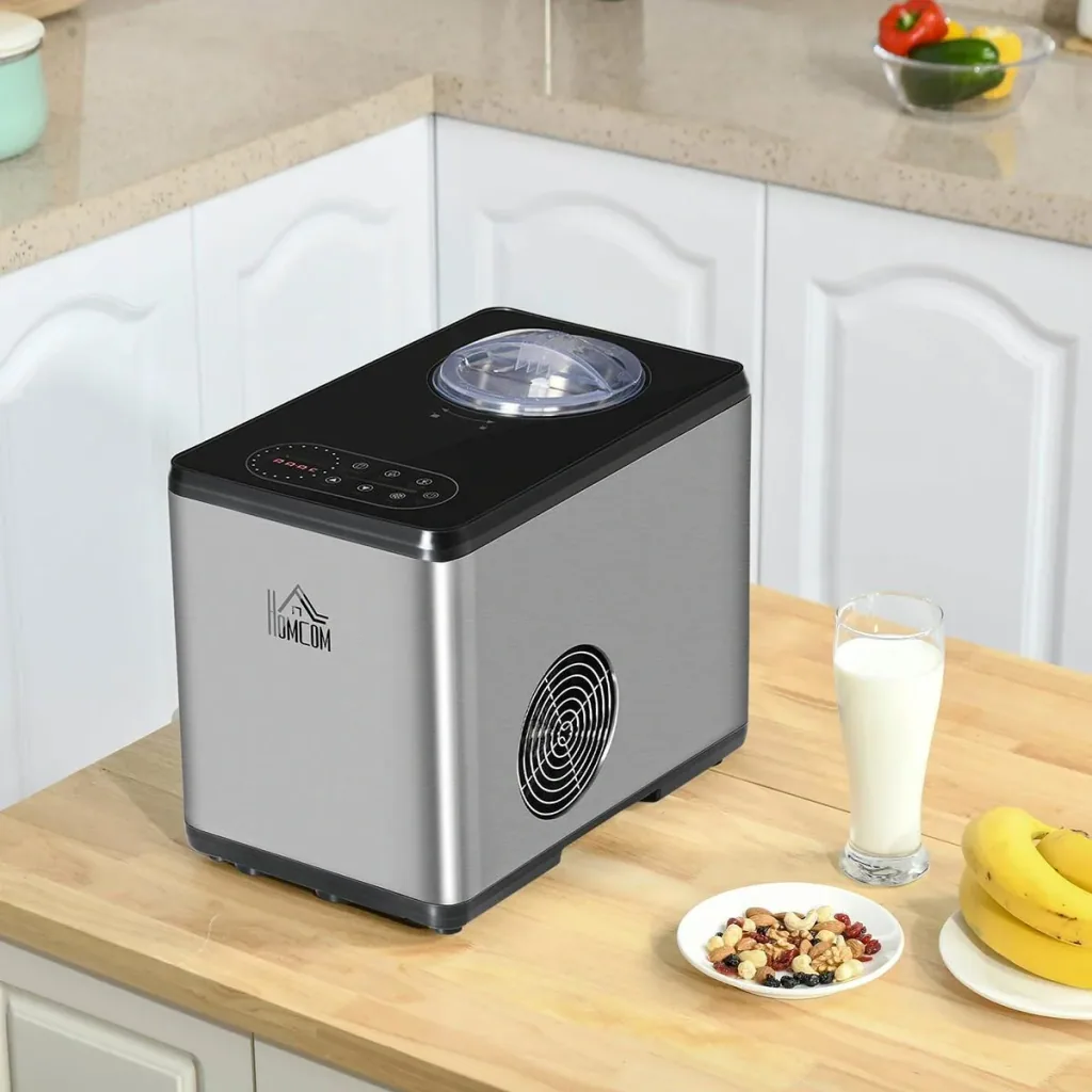 Ice cream maker with compressor - 1.5 L - LED display - 38.4 x 24 x 32 cm