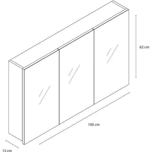 Concept mirror cabinet 100cm black fsc