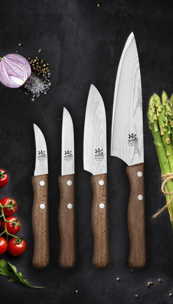 Damascus chef's knife, blade 15 cm
