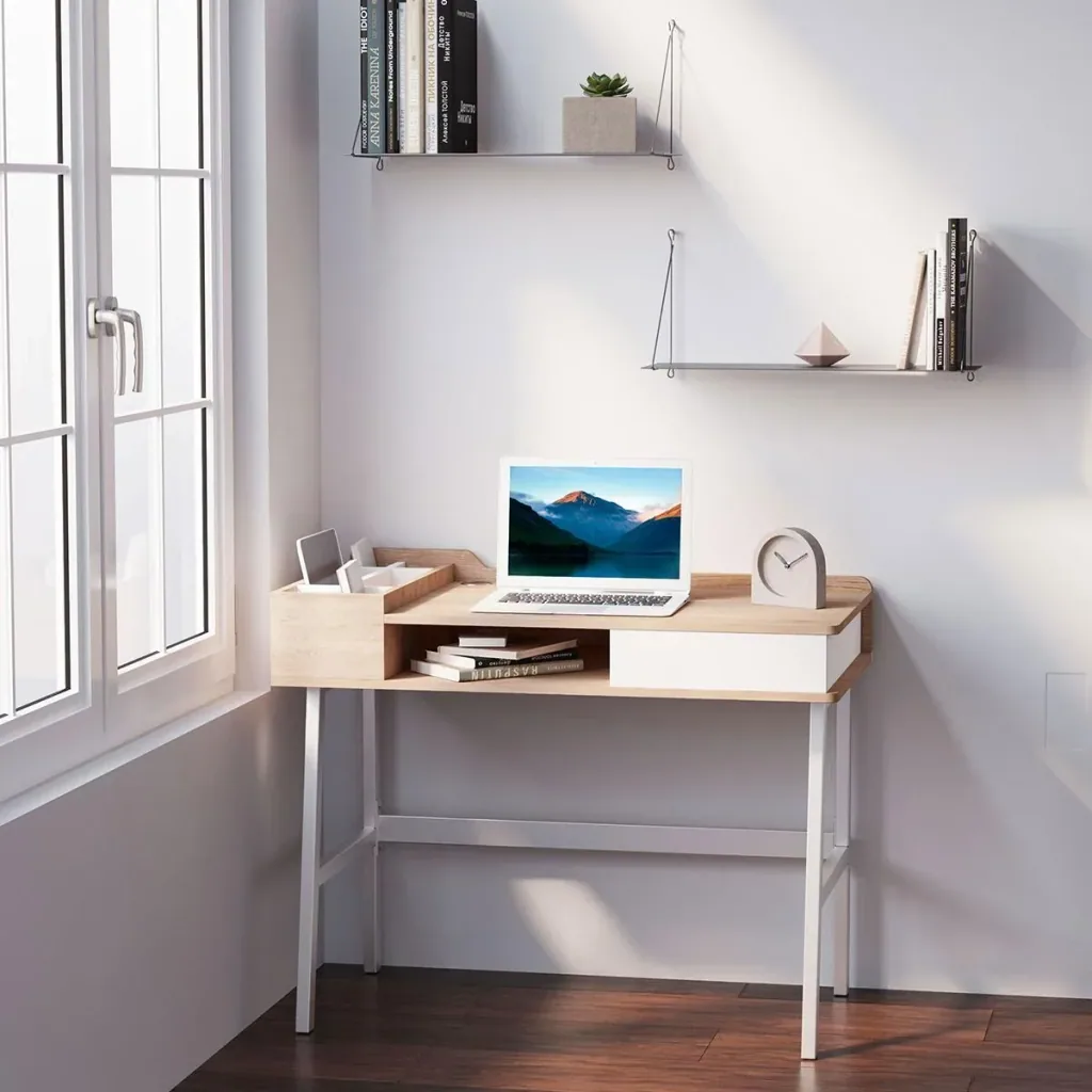 Desk computer table office table work table PC table versatile with six storage compartments drawer wide