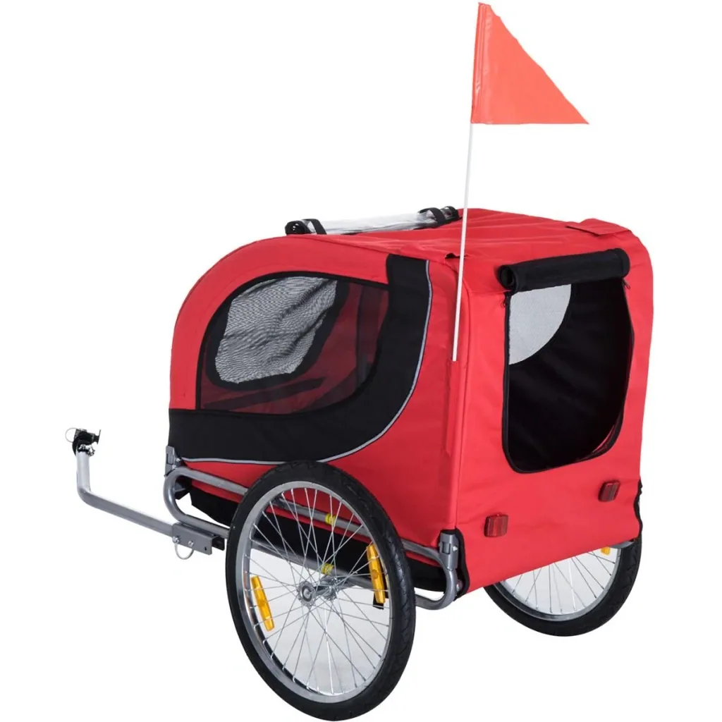 Bicycle trailer for dogs red/black