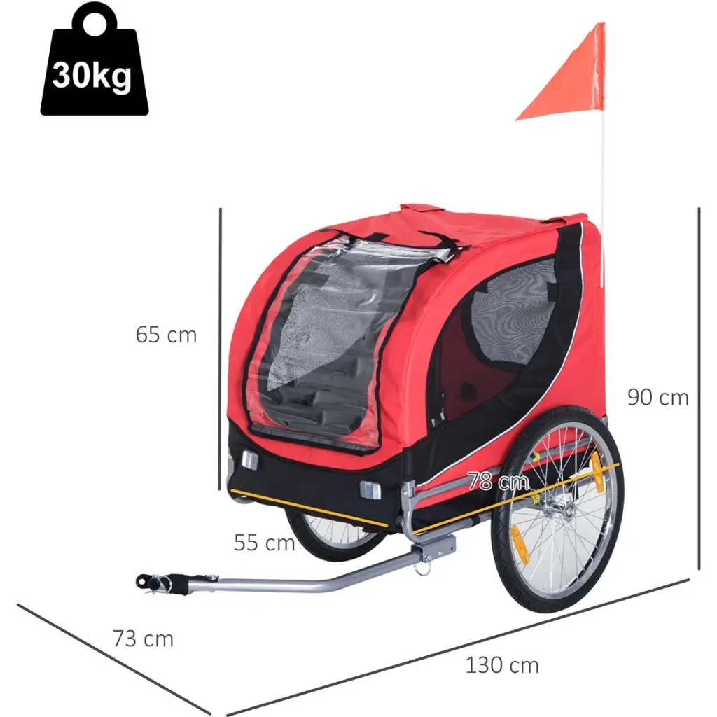 Bicycle trailer for dogs red/black
