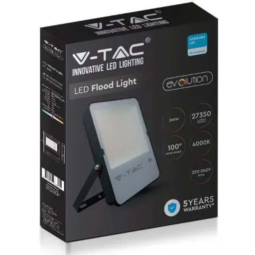 VT-302 LED Floodlight - 200 W - 27350 Lm - 6500K - Black - Extra Efficient