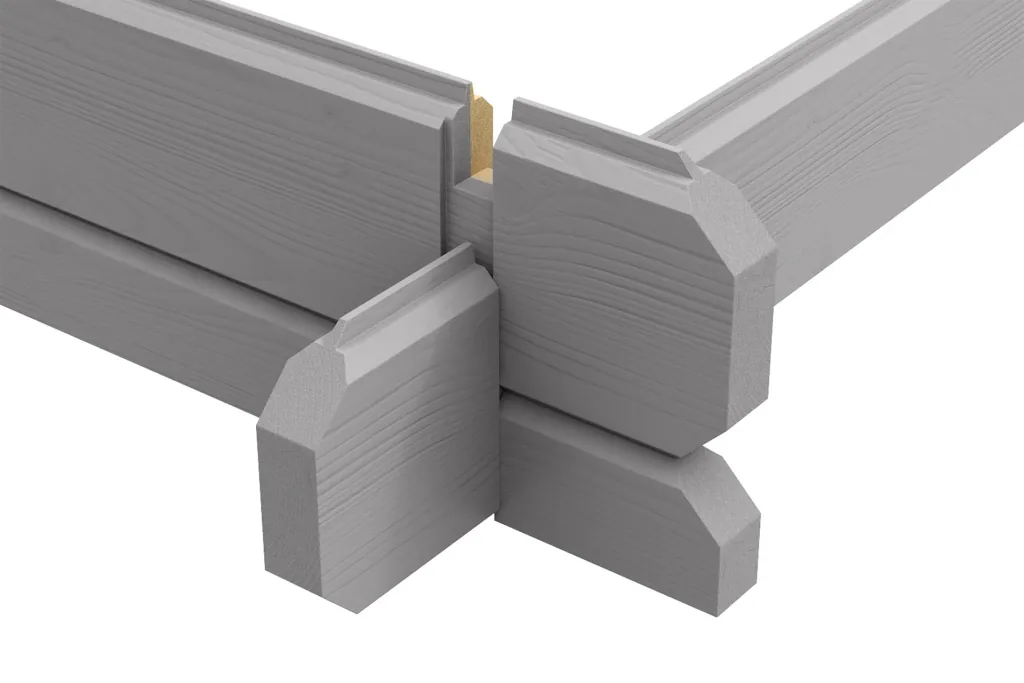 Garden house 254 Gr.2, 394 x 296 x 222 cm light grey, double door, with 2nd room single door