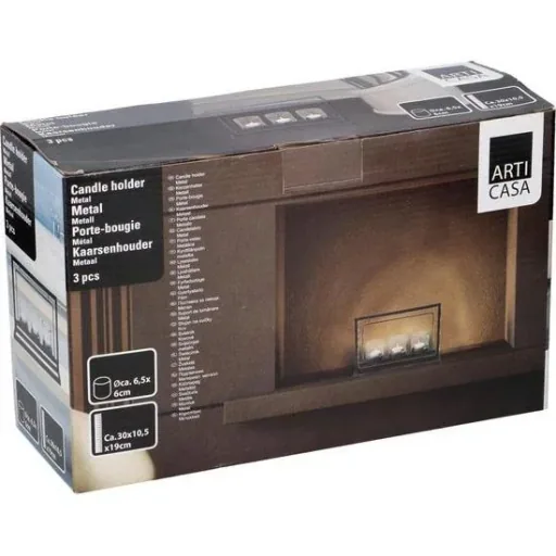Candlestick - metal - black - 3 candles